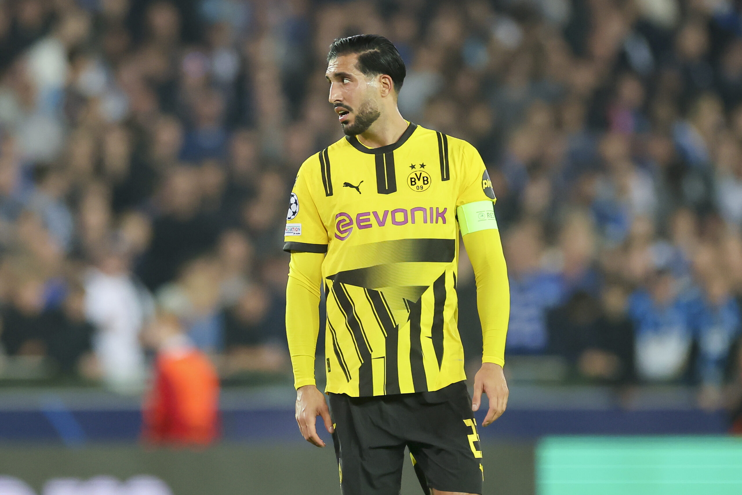 Emre Can (Borussia Dortmund) looks dejected during the UEFA Champions League 2024/25 League Phase MD1 match between Club Brugge KV and Borussia Dortmund at Jan Breydel Stadium on September 18, 2024 in Bruges, Belgium.  (Photo by Marco Steinbrenner/DeFodi Images) 
LIGA MISTRZOW UEFA PILKA NOZNA SEZON 2024/2025
FOT. DEFODI IMAGES/newspix.pl / 400mm.pl

POLAND ONLY !!
---
newspix.pl / 400mm.pl