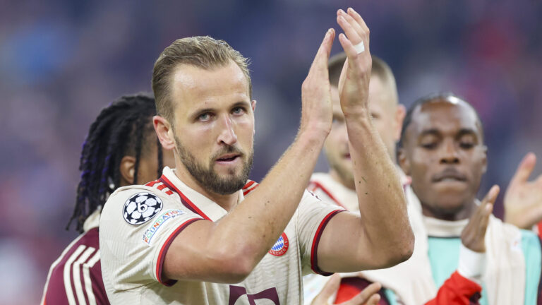 Harry Kane (FC Bayern Muenchen) cheers during the UEFA Champions League 2024/25 League Phase MD1 match between FC Bayern Munchen and GNK Dinamo at Allianz Arena on September 17, 2024 in Munich, Germany.  (Photo by Marco Steinbrenner/DeFodi Images)
LIGA MISTRZOW PILKA NOZNA SEZON 2024/2025
FOT.DEFODI IMAGES/newspix.pl / 400mm.pl
POLAND ONLY!

---
newspix.pl / 400mm.pl