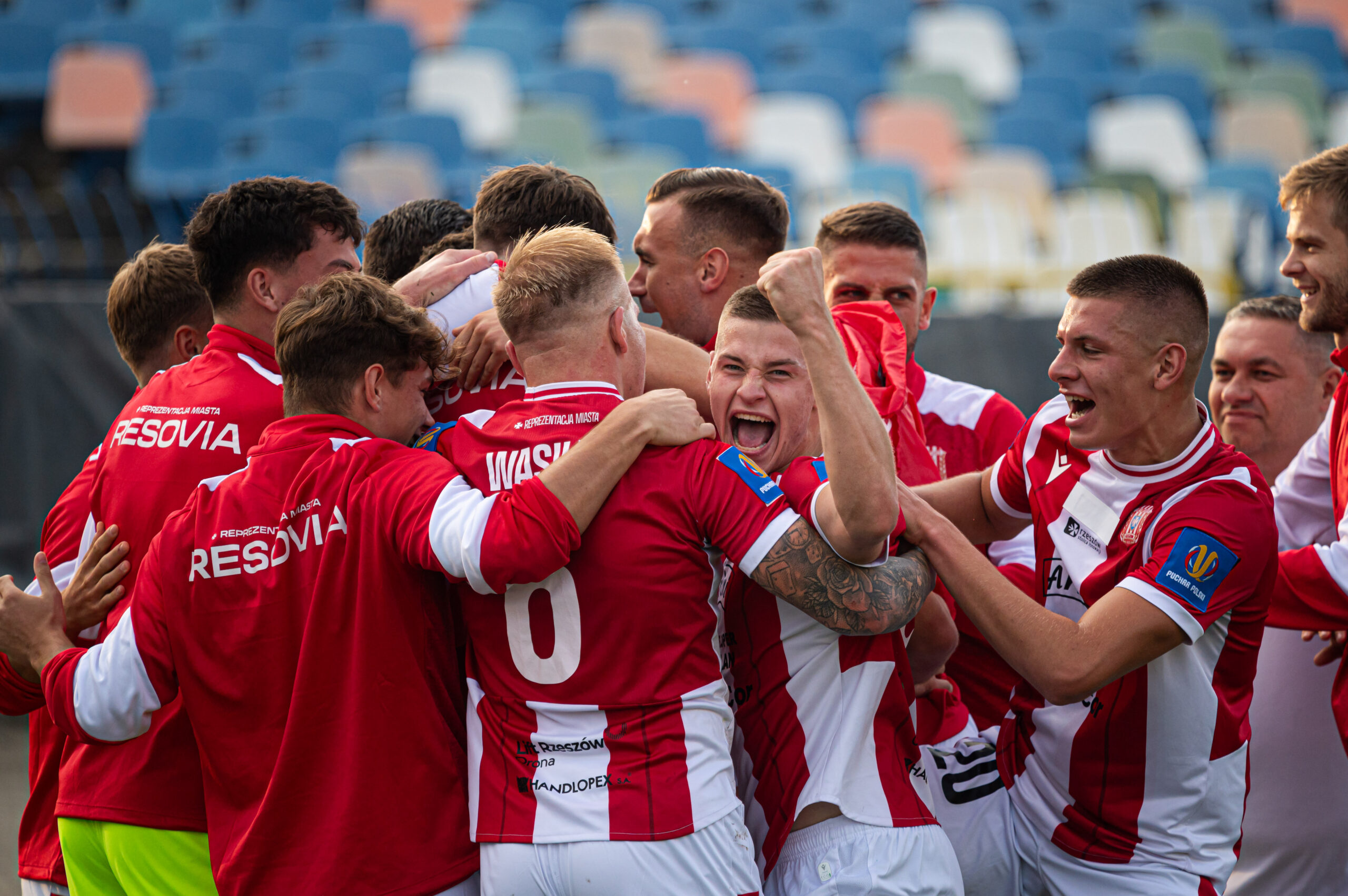 RZESZOW 26.09.2024
MECZ I RUNDA PUCHAR POLSKI SEZON 2024/25 --- FIRST ROUND OF POLISH CUP FOOTBALL MATCH: RESOVIA - LECH POZNAN
MAKSYMILIAN HEBEL RADOSC BRAMKA 
FOT. MICHAL TRZPIS/400MM.PL