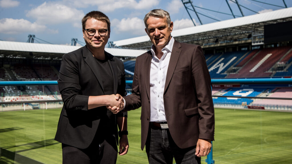 KRAKOW 05.06.2024 
WISLA KRAKOW FORTUNA 1 LIGA 
KAZMIERZ MOSKAL KONFERENCJA PRASOWA 
NZ Jaroslaw Krolewski Kazimierz Moskal 
FOT JAKUB GRUCA / 400mm.pl