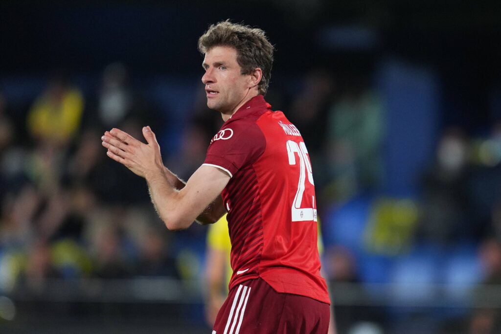 Thomas Muller of Bayern Munich during the UEFA Champions League match between Villarreal CF and Bayern Munich played at La Ceramica Stadium on April 6, 2022 in Villarreal, Spain. (Photo by Sergio Ruiz / PRESSINPHOTO) 
LIGA MISTRZOW UEFA PILKA NOZNA SEZON 2021/2022
FOT. PRESSINPHOTO/newspix.pl / 400mm.pl

POLAND ONLY !!!
---
newspix.pl / 400mm.pl