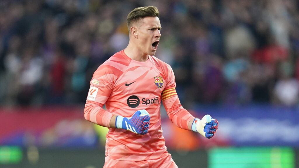 Marc-Andre Ter Stegen of FC Barcelona  during the La Liga EA Sports match between FC Barcelona and Deportivo Alaves played at Lluis Companys Stadium on November 12, 2023 in Barcelona, Spain. (Photo by Sergio Ruiz / PRESSINPHOTO) 
LIGA HISZPANSKA PILKA NOZNA SEZON 2023/2024 
FOT.PRESSINPHOTO/newspix.pl / 400mm.pl
POLAND ONLY!
---
newspix.pl / 400mm.pl