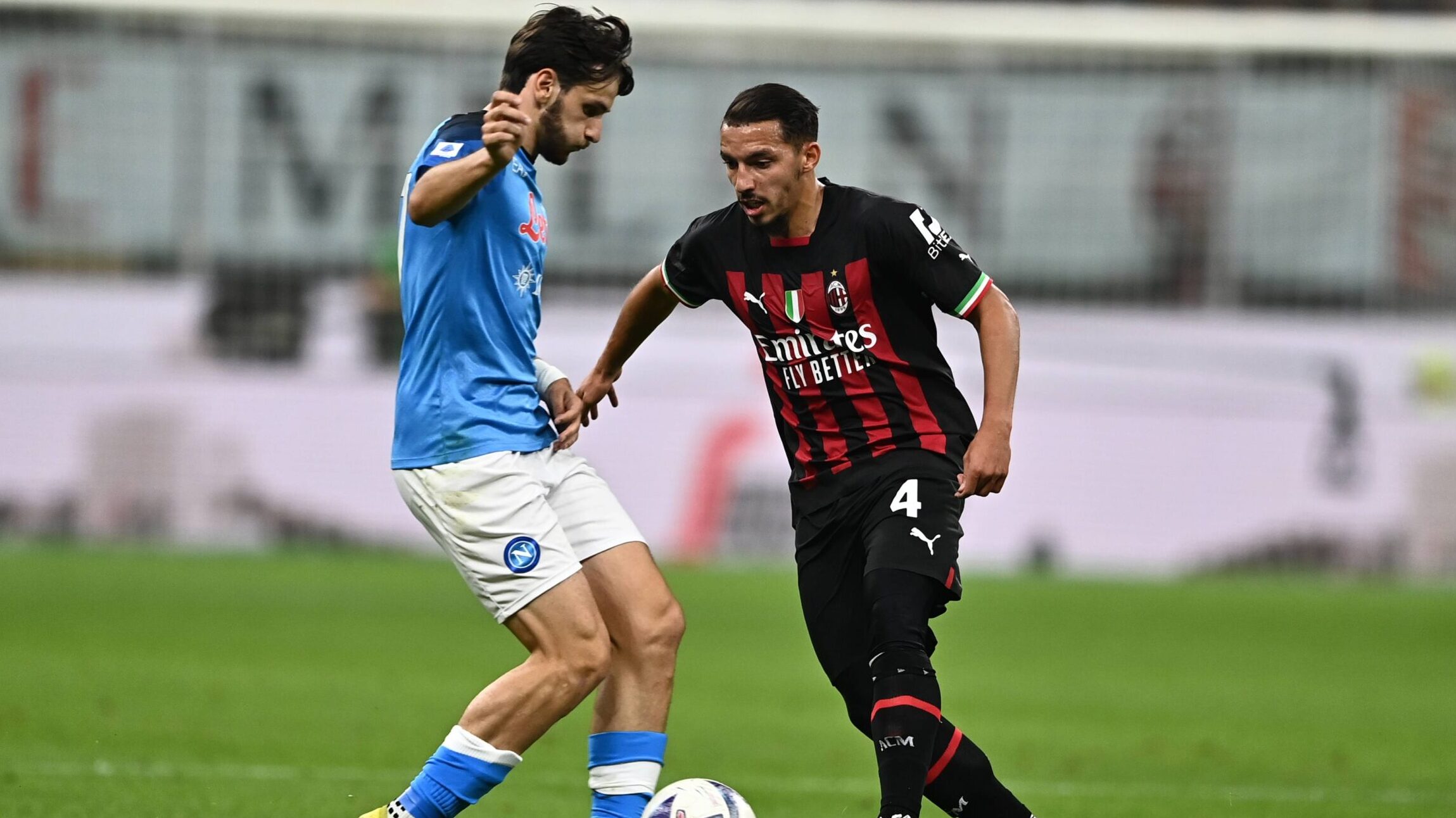 Khvicha Kvaratskhelia (Napoli)Ismael Bennacer (Milan)                                         ; 
September 18 ; 2022 - Football : Italian championship 2022 2023  ;  7Day ; match between   Milan 1-2 Napoli   at  Giuseppe Meazza Stadium ; Milano, Italy;       ;( photo by aicfoto)(ITALY) [0855]
 
LIGA WLOSKA PILKA NOZNA SEZON 2022/2023
FOT. AFLO/newspix.pl / 400mm.pl

POLAND ONLY !!!
---
newspix.pl / 400mm.pl