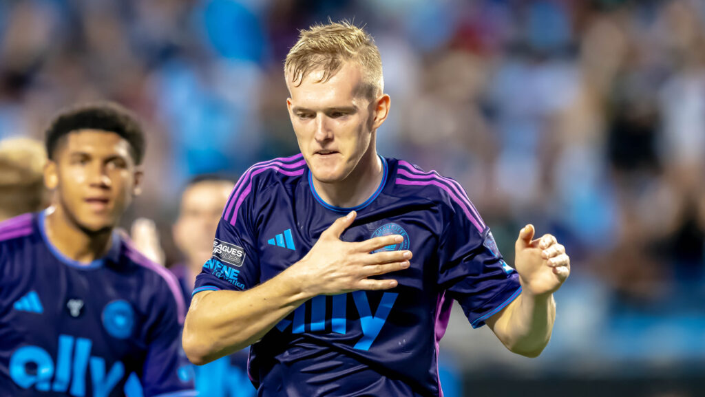 July 29, 2023, Charlotte, North Carolina, United States of America: Charlotte FC, KAROL SWIDERSKI, celebrates after scoring a goal against Club Necaxa match at the Bank of America Stadium in Charlotte, North Carolina, USA.  Charlotte FC defeats Necaxa 4-1.,Image: 793138787, License: Rights-managed, Restrictions: , Model Release: no, Credit line: Walter G. Arce Sr. / Zuma Press / Forum