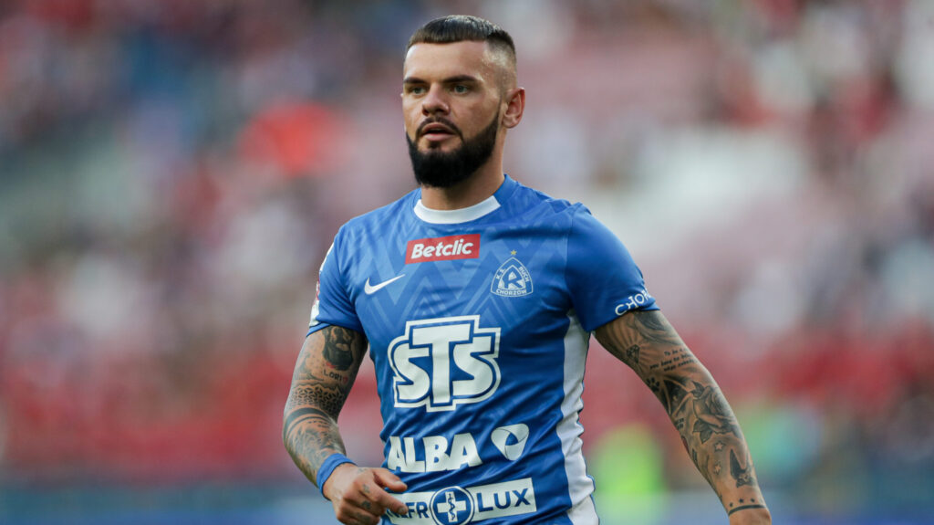 August 12, 2024, Krakow, Poland: Milosz Kozak of Ruch Chorzow seen during BETCLIC 1 POLISH LEAGUE 2024/2025 football match between Wisla Krakow and Ruch Chorzow at Municipal Stadium. Final score; Wisla Krakow 3:1 Ruch Chorzow.,Image: 899712405, License: Rights-managed, Restrictions: , Model Release: no, Credit line: Grzegorz Wajda / Zuma Press / Forum