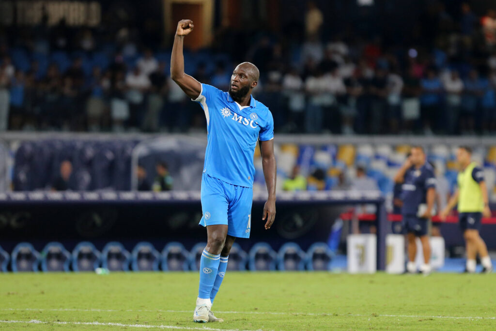 Ssc Napoli - Parma Calcio Romelu Lukaku of Ssc Napoli celebrates at the end of the Serie A match beetween Ssc Napoli and Parma Calcio at Stadio Maradona on August 30, 2024 in Naples, Italy . Napoli Stadio Maradona Italy Copyright: xPiccirillox,Image: 904626698, License: Rights-managed, Restrictions: , Model Release: no, Credit line: IMAGO / imago sport / Forum