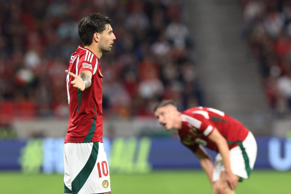 Soccer Football - Nations League - League A - Group 3 - Hungary v Bosnia and Herzegovina - Puskas Arena Park, Budapest, Hungary - September 10, 2024 Hungary&#039;s Dominik Szoboszlai reacts,Image: 906437883, License: Rights-managed, Restrictions: , Model Release: no, Credit line: Bernadett Szabo / Reuters / Forum