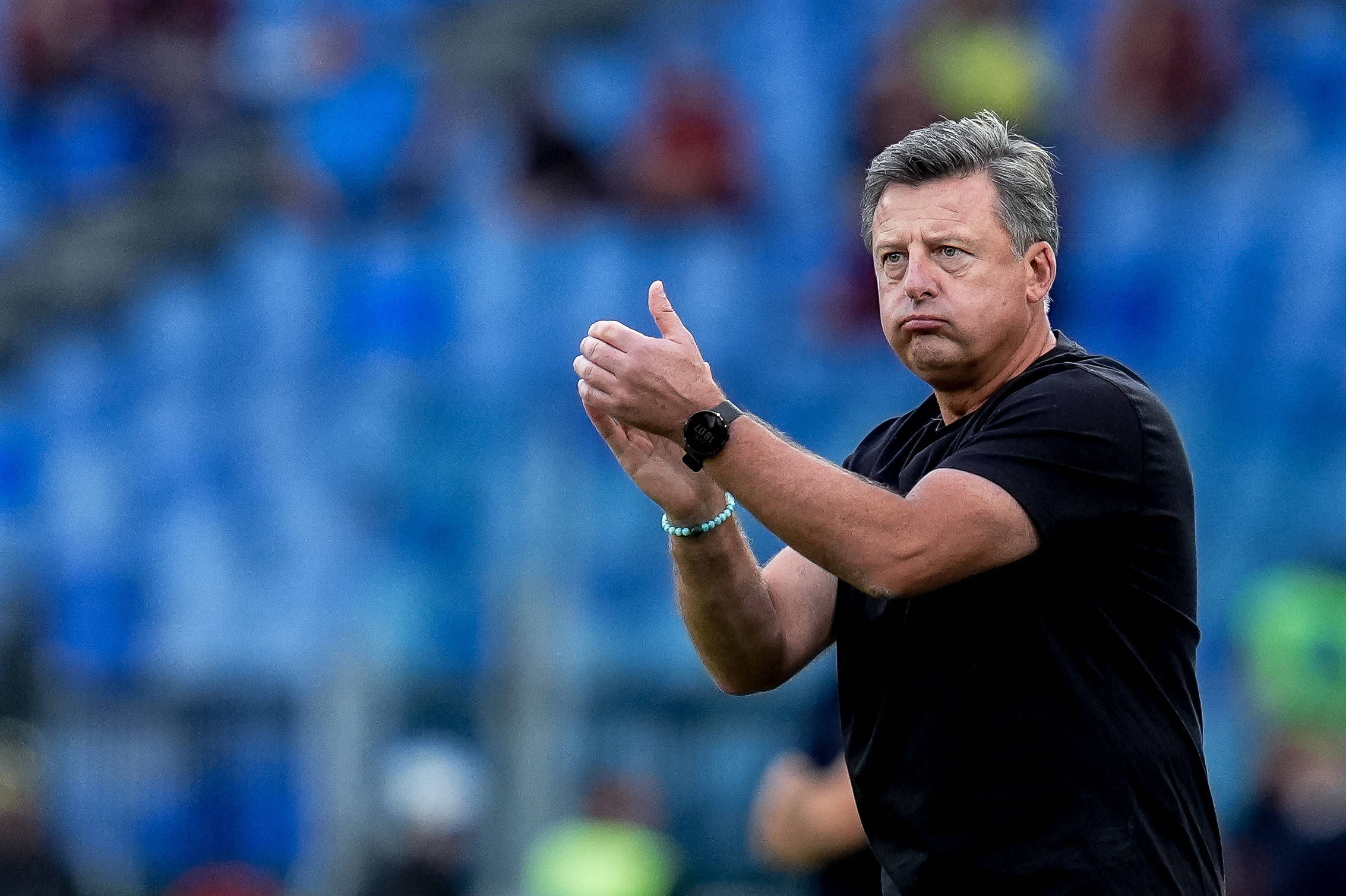 AS Roma v Udinese Calcio - Serie A Enilive Kosta Runjaic head coach of Udinese Calcio gestures during the Serie A Enilive match between AS Roma and Udinese Calcio at Stadio Olimpico on September 22, 2024 in Rome, Italy. Rome Stadio Olimpico Rome Italy Copyright: xGiuseppexMaffiax SerieA Roma-Udinese220924_BRU6387,Image: 911441583, License: Rights-managed, Restrictions: , Model Release: no, Credit line: Giuseppe Maffia / imago sport / Forum