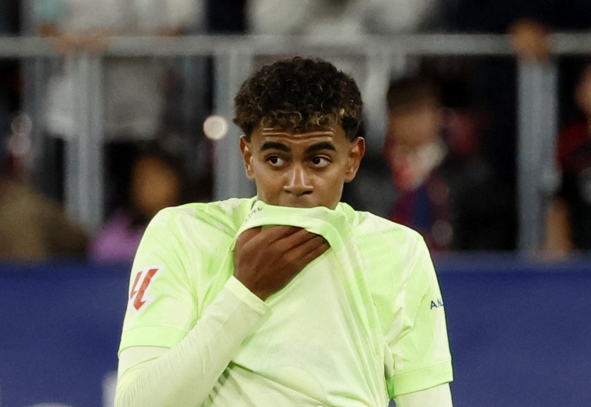 Soccer Football - LaLiga - Osasuna v FC Barcelona - El Sadar Stadium, Pamplona, Spain - September 28, 2024 FC Barcelona&#039;s Lamine Yamal looks dejected after the match,Image: 913351522, License: Rights-managed, Restrictions: , Model Release: no, Credit line: Vincent West / Reuters / Forum