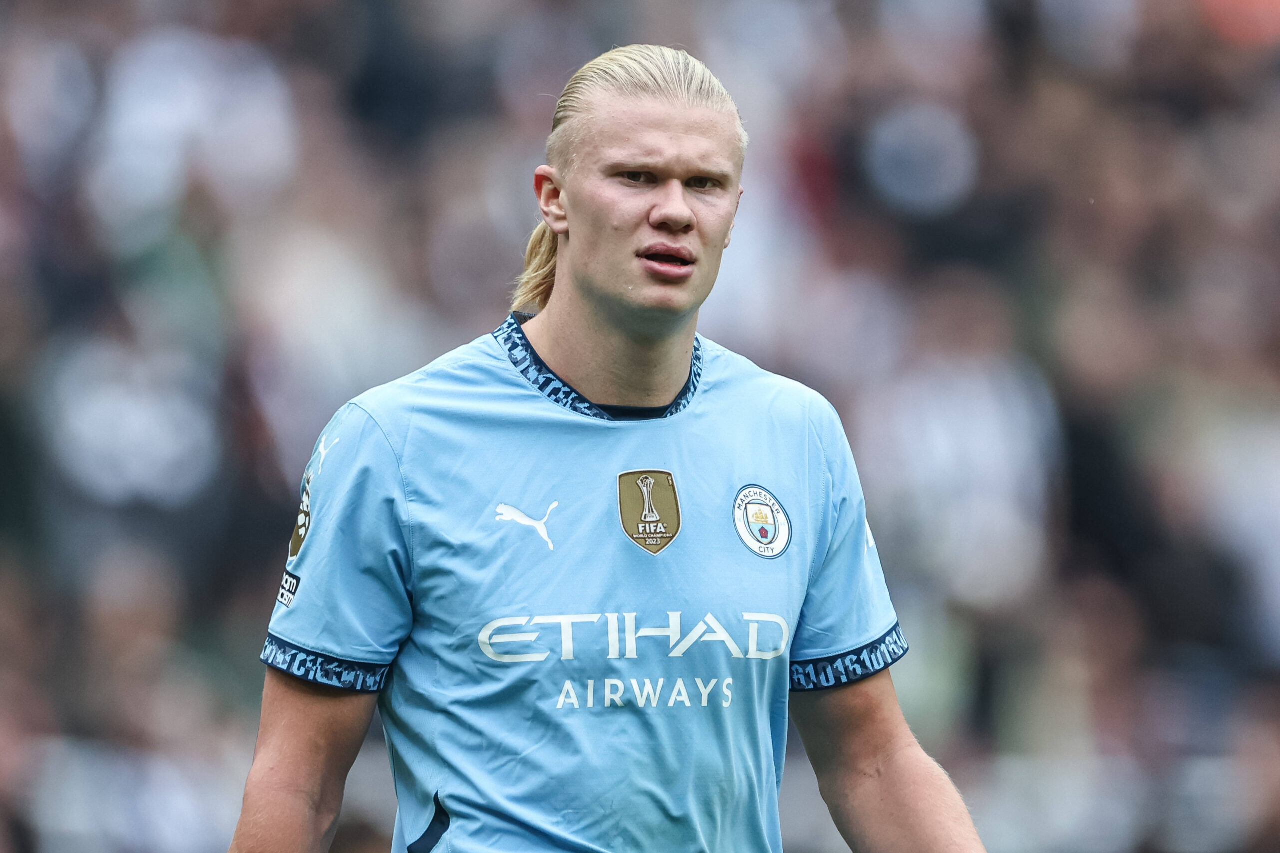 Premier League Newcastle United v Manchester City Erling Haaland of Manchester City during the Premier League match Newcastle United vs Manchester City at St. James s Park, Newcastle, United Kingdom, 28th September 2024 Photo by Newcastle St. James s Park Tyne and Wear United Kingdom Copyright: xMarkxCosgrove/NewsxImagesx,Image: 913671302, License: Rights-managed, Restrictions: , Model Release: no, Credit line: Mark Cosgrove/News Images / imago sport / Forum