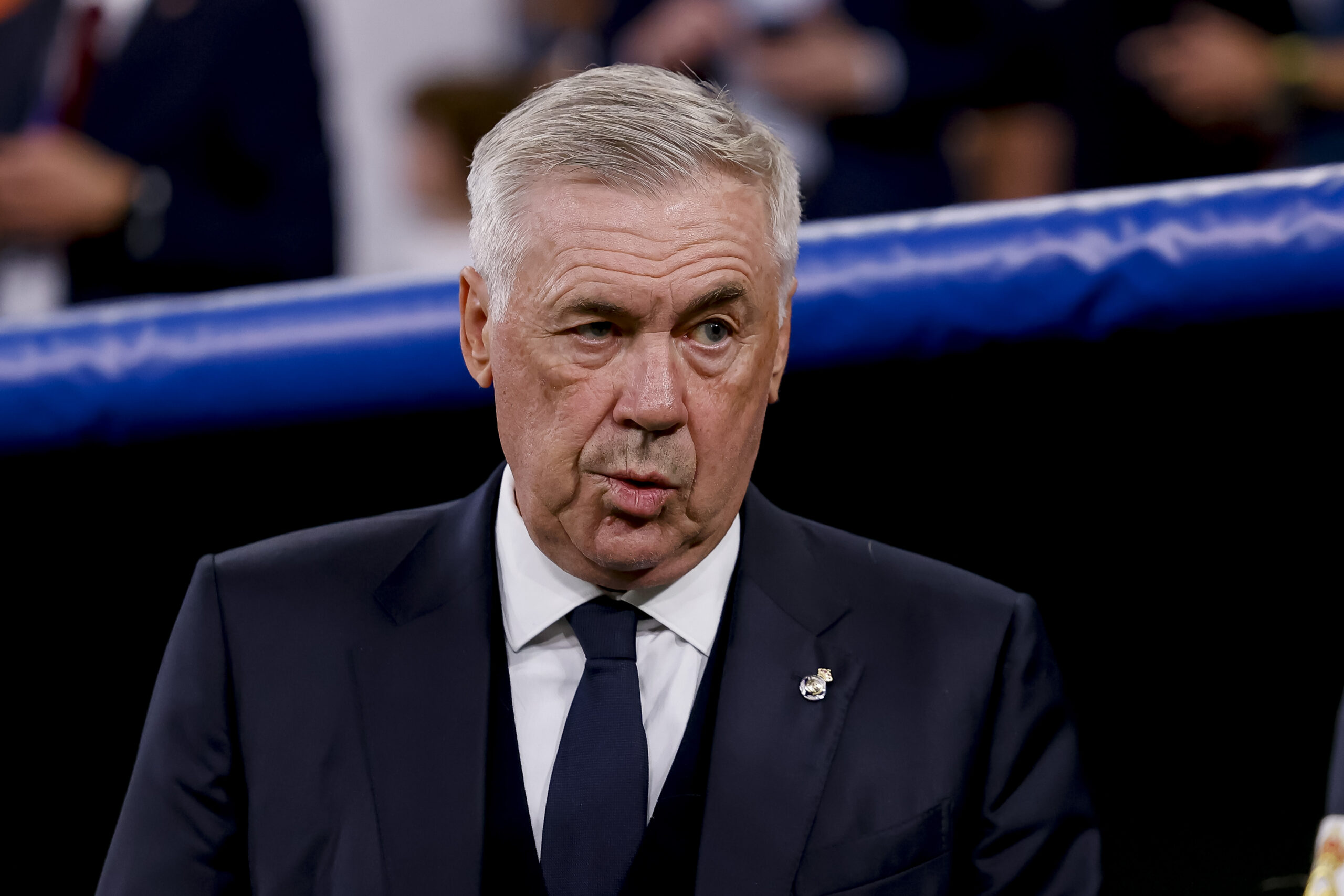 Trainer Carlo Ancelotti (Real Madrid) looks on during the UEFA Champions League 2024/25 League Phase MD1 match between Real Madrid C.F. and VfB Stuttgart at Estadio Santiago BernabÃ©u on September 17, 2024 in Madrid, Spain.   (Photo by Manu Reino/DeFodi Images) 
LIGA MISTRZOW PILKA NOZNA SEZON 2024/2025
FOT.DEFODI IMAGES/newspix.pl / 400mm.pl
POLAND ONLY!

---
newspix.pl / 400mm.pl