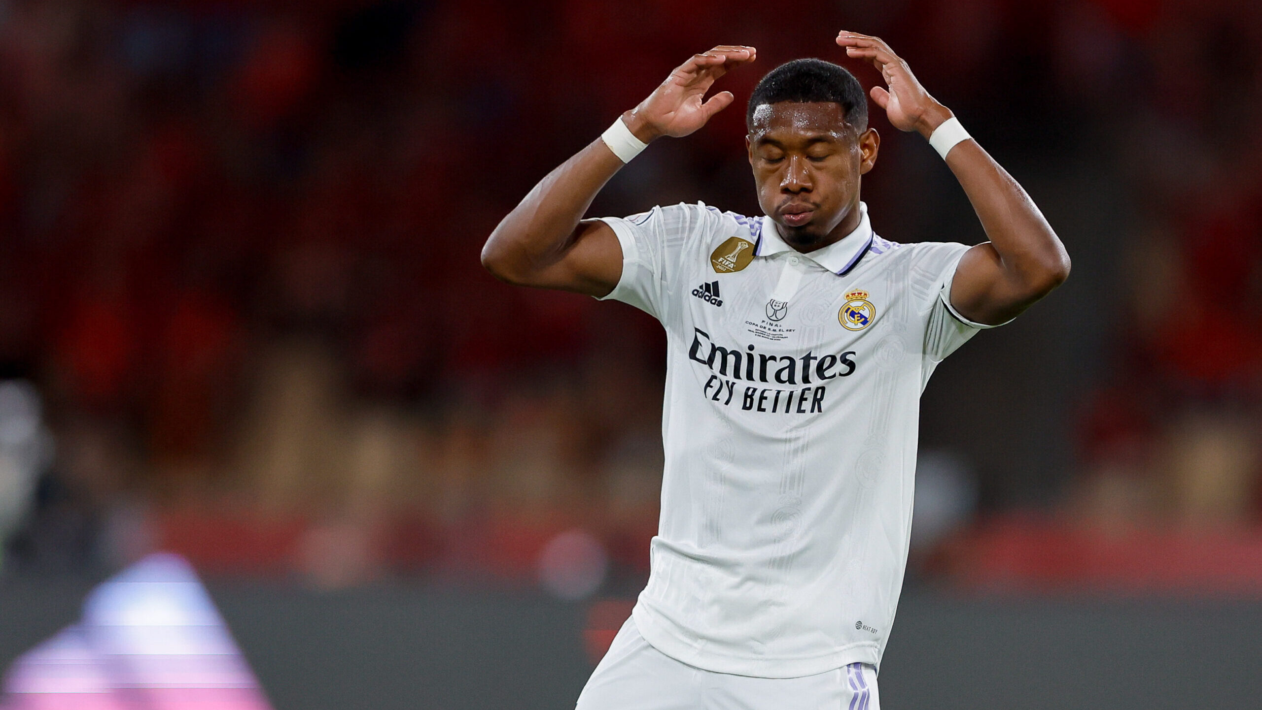 Sevilla, Spanien, 06.05.2023: David Alaba (Real Madrid) gestikuliert waehrend des Copa Del Rey Final-Spiels zwischen Real Madrid vs CA Osasuna im Olimpico de la Cartuja am 06. May 2023 in Sevilla, Spanien. (Foto von Manuel Reino Berengui/DeFodi Images)

Sevilla, Spain, 06.05.2023: David Alaba (Real Madrid) gestures during the Copa Del Rey Final match between Real Madrid vs CA Osasuna at Olimpico de la Cartuja on May 6, 2023 in Sevilla, Spain. (Photo by Manuel Reino Berengui/DeFodi Images)  
PUCHAR KROLA FINAL PILKA NOZNA SEZON 2022/2023

FOT.DEFODI IMAGES/newspix.pl / 400mm.pl
POLAND ONLY!

---
newspix.pl / 400mm.pl