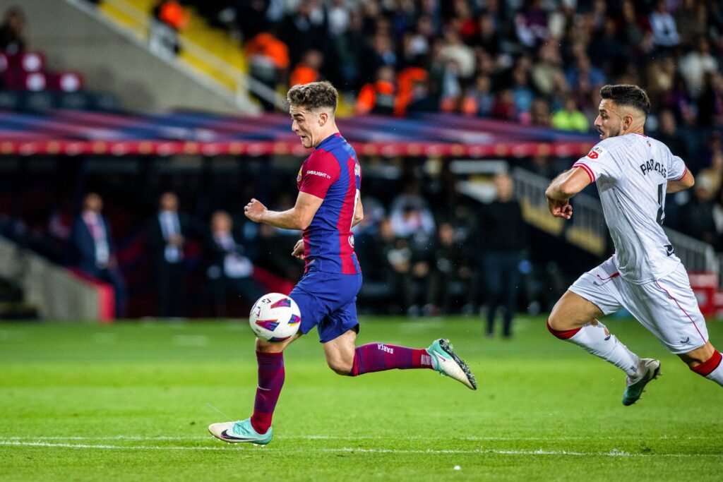 October 22, 2023: Pablo Martin Gavi of FC Barcelona in action during the spanish league, La Liga EA Sports, football match played between FC Barcelona and Athletic Club de Bilbao at Estadio Olimpico de Montjuic on October 22, 2023, in Barcelona, Spain. (Credit Image: © Marc Graupera Aloma/AFP7 via ZUMA Press Wire) 
LIGA HISZPANSKA PILKA NOZNA SEZON 2023/2024
FOT. ZUMA/newspix.pl / 400mm.pl

POLAND ONLY !!!
---
newspix.pl / 400mm.pl