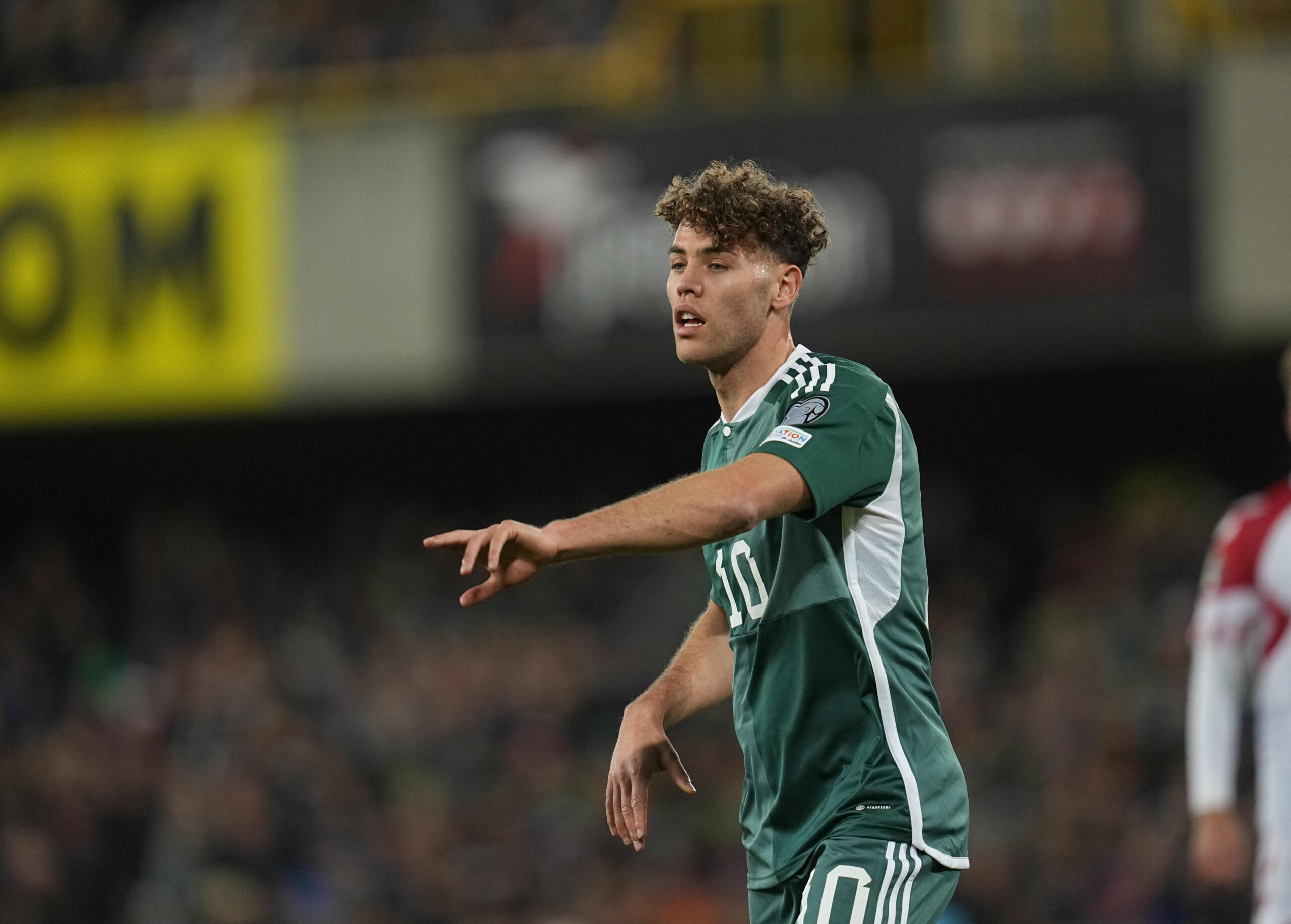 November 20 2023: Dion Charles (Northern Ireland) gestures during a Group H EURO 2024 Qualification game, Northern Ireland versus Denmark , at Windsor Park, Belfast, Northern Ireland. Ulrik Pedersen/CSM (Credit Image: � Ulrik Pedersen/CSM via ZUMA Press Wire) 
IRLANDIA POLNOCNA VS DANIA  KWALIFIKACJE MISTRZOSTW EUROPY W PILCE NOZNEJ EURO2024


FOT. ZUMA/newspix.pl / 400mm.pl
POLAND ONLY!
---
newspix.pl / 400mm.pl