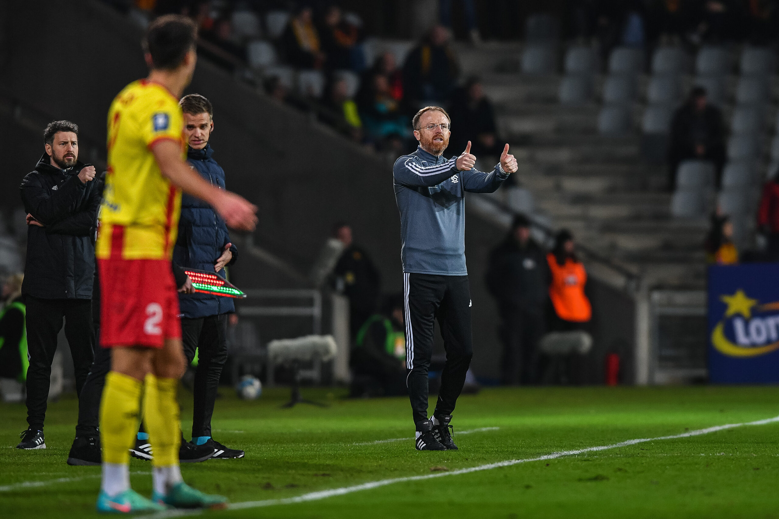 KIELCE 12.02.2024
MECZ 20. KOLEJKA PKO EKSTRAKLASA SEZON 2023/24 POLISH FOOTBALL TOP LEAGUE MATCH IN KRAKOW: KORONA KIELCE - LKS LODZ
NZ TRENER PIOTR STOKOWIEC
FOT MICHAL PLASZYK / 400mm.pl