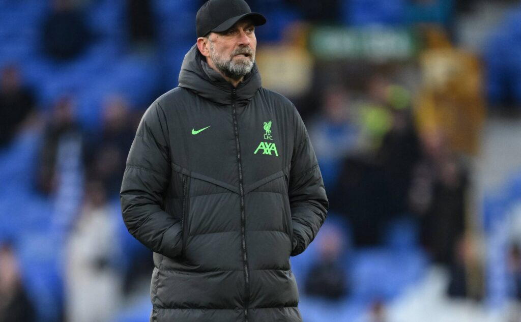 April 24, 2024, Liverpool, Merseyside, United Kingdom: JÃ¼rgen Klopp Manager of Liverpool looks on in the pregame warmup session during the Premier League match Everton vs Liverpool at Goodison Park, Liverpool, United Kingdom, 24th April 2024. (Credit Image: © Craig Thomas/News Images via ZUMA Press Wire)
PILKA NOZNA LIGA ANGIELSKA SEZON 2023/2024
FOT. ZUMA/newspix.pl / 400mm.pl
POLAND ONLY!
---
newspix.pl / 400mm.pl