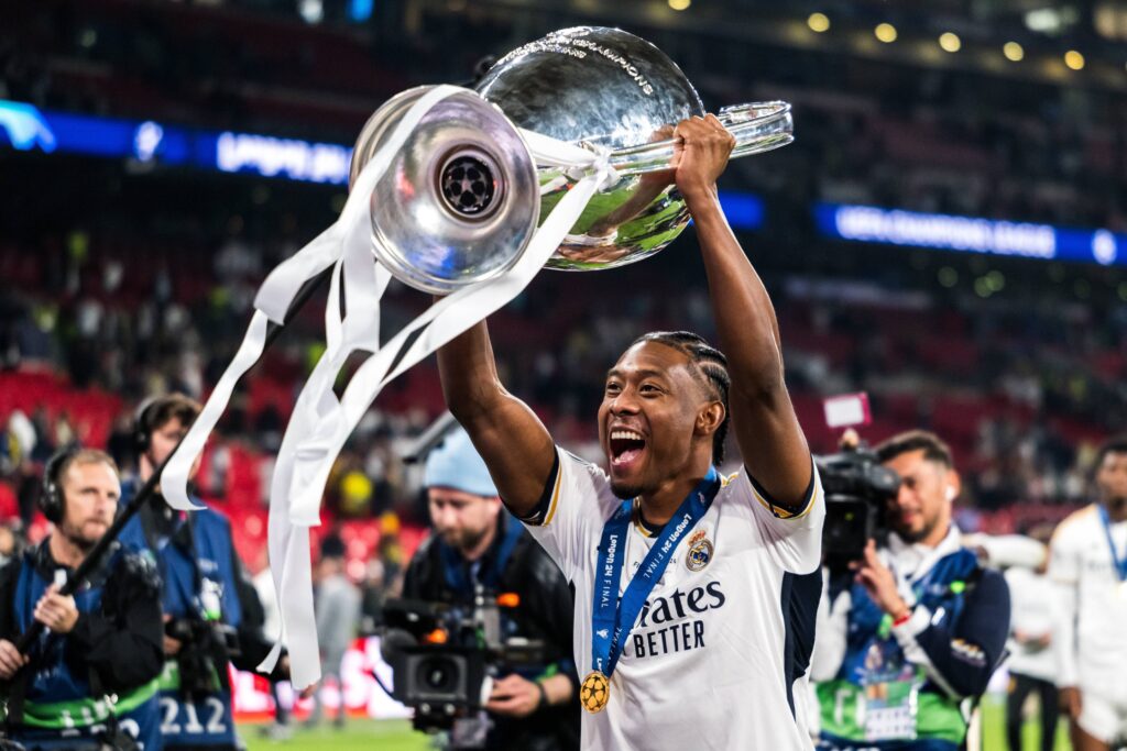 June 1, 2024, London, United Kingdom: 240601 David Alaba of Real Madrid celebrates after the UEFA Champions League final between Dortmund and Real Madrid on June 1, 2024 in London. .Photo: Petter Arvidson / BILDBYRÃ…N / kod PA / PA0818.fotboll football soccer fotball champions league final dortmund real madrid bbeng jubel (Credit Image: © Petter Arvidson/Bildbyran via ZUMA Press) 
LIGA MISTRZOW UEFA PILKA NOZNA SEZON 2023/2024
FOT. ZUMA/newspix.pl / 400mm.pl

POLAND ONLY !!!
---
newspix.pl / 400mm.pl