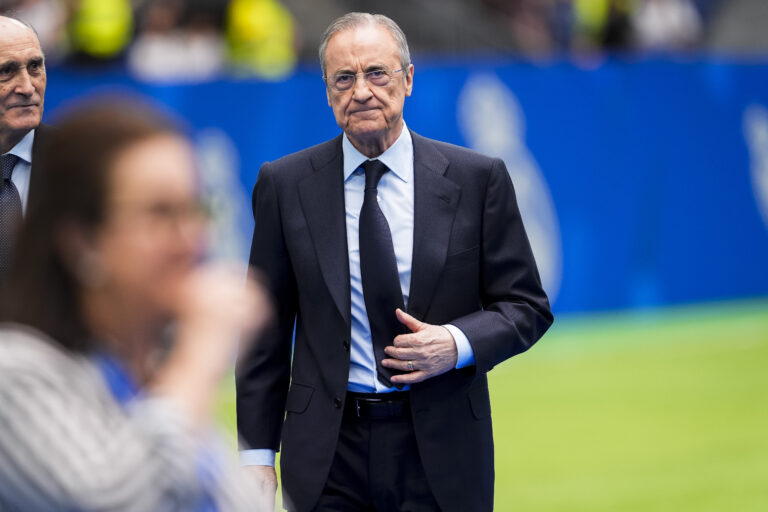 Florentino Perez, president of Real Madrid, seen during the presentation of Endrick Felipe at Estadio Santiago Bernabeu on July 27, 2024 in Madrid, Spain. (Photo by Alberto Gardin/IPA Sport / ipa-a/IPA/Sipa USA)
2024.07.27 Madryt
pilka nozna liga hiszpanska
Endrick pilkarzem Realu Madryt
Foto Alberto Gardin/IPA Sport/ipa-agency.net/SIPA USA/PressFocus

!!! POLAND ONLY !!!