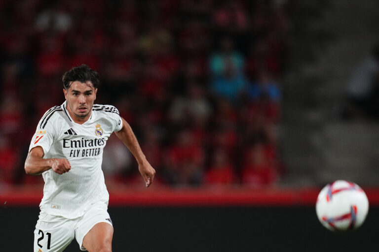 Brahim Diaz of Real Madrid during the La Liga EA Sports match between RCD Mallorca and Real Madrid played at Son Moix Stadium on August 18, 2024 in Mallorca, Spain. (Photo by Bagu Blanco / pressinphoto / Sipa USA)
2024.08.18 Majorka
pilka nozna liga hiszpanska 
RCD Mallorca - Real Madrid
Foto Bagu Blanco/pressinphoto/SIPA USA/PressFocus

!!! POLAND ONLY !!!