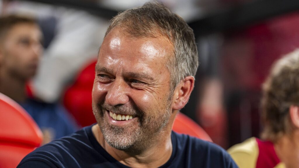 August 27, 2024, Madrid, Madrid, Spain: Hansi Flick, head coach of FC Barcelona, sitting in the bench during the La Liga EA Sports 2024/25 football match between Rayo Vallecano vs FC Barcelona at Campo de Futbol de Vallecas on August 27, 2024 in Madrid, Spain. (Credit Image: © Alberto Gardin/ZUMA Press Wire) 
LIGA HISZPANSKA PILKA NOZNA SEZON 2024/2025
FOT. ZUMA/newspix.pl / 400mm.pl

POLAND ONLY !!!
---
newspix.pl / 400mm.pl