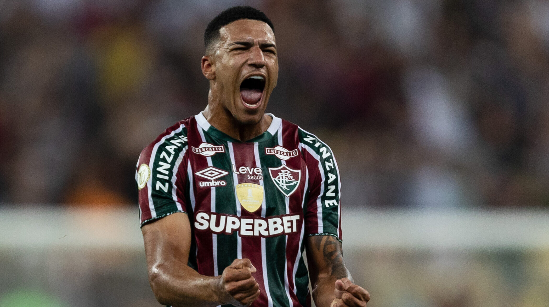 RIO DE JANEIRO, BRAZIL - SEPTEMBER 01: KAUA ELIAS of Fluminense celebrates after scoring the team&#039;s first goal during the match between Fluminense and Sao Paulo FC as part of Brasileirao Serie A at Maracana Stadium on September 01, 2024 in Rio de Janeiro, Brazil. (Photo by /Sipa USA)
2024.09.01 Rio de Janeiro
pilka nozna liga brazylijska
Fluminense FC - Sao Paulo FC
Foto Ruano Carneiro/SIPA USA/PressFocus

!!! POLAND ONLY !!!