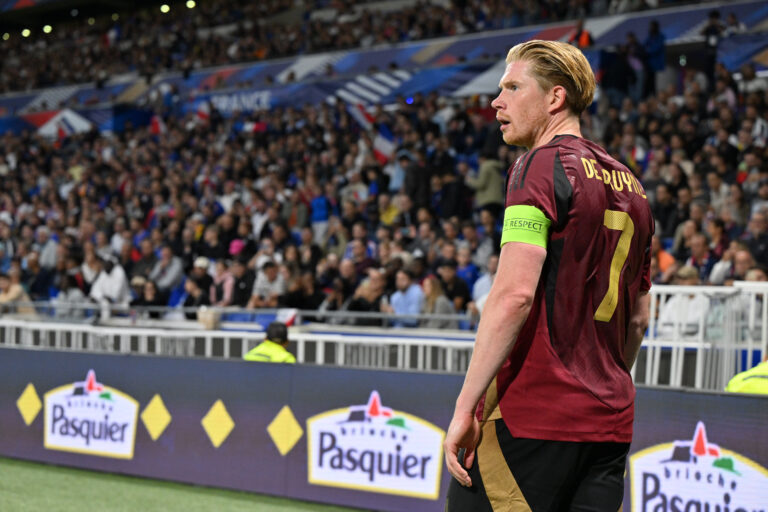 Kevin De Bruyne (7) of Belgium pictured during a soccer game between the national teams of France, called les Bleus and Belgium, called the Red Devils in the Second game in group A2 in the UEFA Nations League , on Friday 9 September 2024  in Lyon , France . photo sportpix | David Catry
2024.09.09 Lyon
pilka nozna Liga Narodow UEFA
Francja - Belgia
Foto David Catry/Isosport/Content Curation/SIPA USA/PressFocus

!!! POLAND ONLY !!!