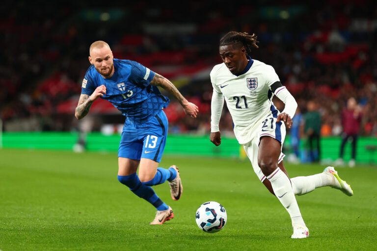 September 10, 2024, London, London, United Kingdom: 10th September 2024; Wembley Stadium, London, England; Nations League, League B, Group 2 International Football, England versus Finland; Eberechi Eze of England takes on Adam Stahl of Finland (Credit Image: © Shaun Brooks/Action Plus Sports via ZUMA Press Wire) 
LIGA NARODOW UEFA PILKA NOZNA SEZON 2024/2025
ANGLIA v FINLANDIA
FOT. ZUMA/newspix.pl / 400mm.pl

POLAND ONLY !!!
---
newspix.pl / 400mm.pl