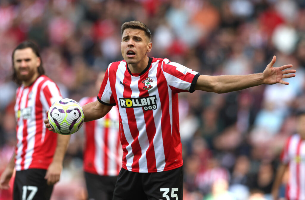 September 14, 2024, Southampton: Southampton, England, 14th September 2024. Southampton&#039;s Jan Bednarek reacts during the Premier League match at St Mary&#039;s Stadium, Southampton. (Credit Image: � Paul Terry/CSM via ZUMA Press Wire)
LIGA ANGIELSKA PILKA NOZNA SEZON 2024/2025
FOT. ZUMA/newspix.pl / 400mm.pl
POLAND ONLY!
---
newspix.pl / 400mm.pl