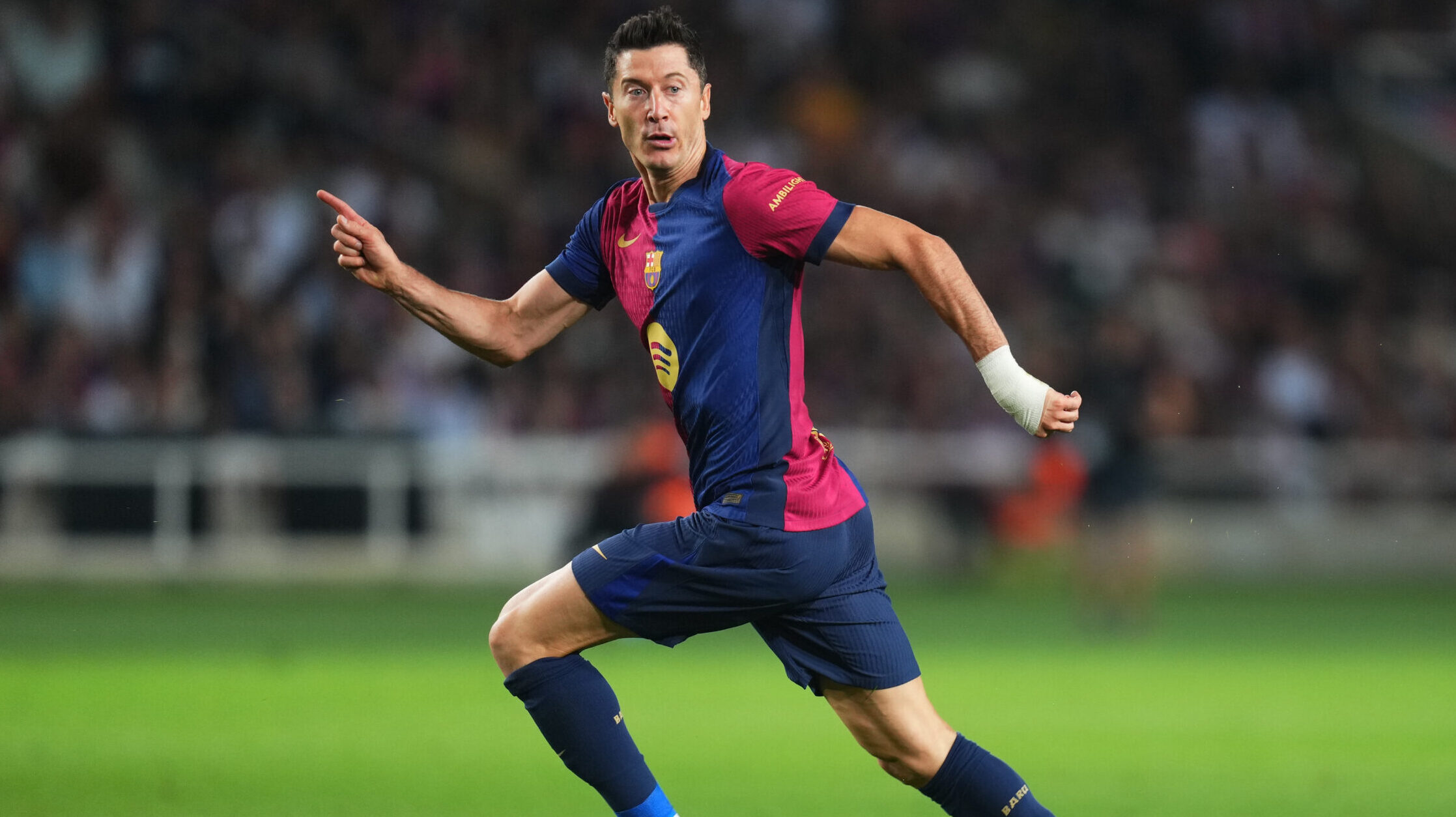 Robert Lewandowski of FC Barcelona during the La Liga EA Sports match between FC Barcelona and Getafe CF played at Lluis Companys Stadium on September 25, 2024 in Barcelona, Spain. (Photo by Sergio Ruiz)  (Photo by pressinphoto/Sipa USA)
2024.09.25 Barcelona
pilka nozna liga hiszpanska
FC Barcelona - Getafe CF
Foto pressinphoto/SIPA USA/PressFocus

!!! POLAND ONLY !!!