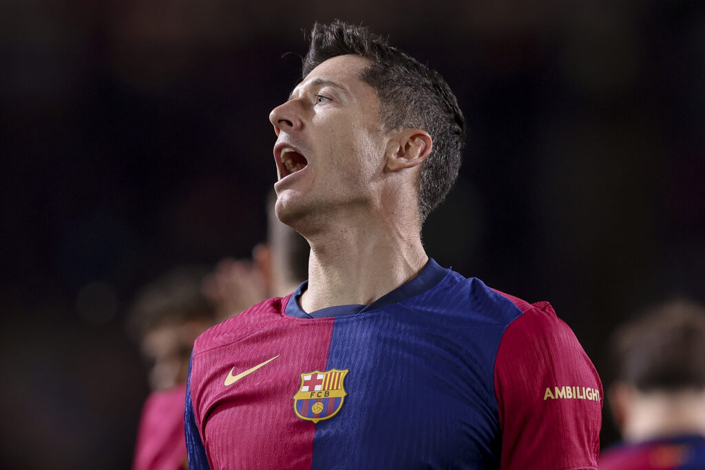 September 25, 2024, Barcelona, Spain: BARCELONA, SPAIN - SEPTEMBER 25: .Robert Lewandowski of FC Barcelona celebrates a goal during the Liga EA Sports match between FC Barcelona and Getafe CF at the Estadi Olimpic Lluis Companys on September 25, 2024 in Barcelona, Spain (Credit Image: © Gerard Franco/DAX via ZUMA Press Wire) 
LIGA HISZPANSKA PILKA NOZNA SEZON 2024/2025
FOT. ZUMA/newspix.pl / 400mm.pl

POLAND ONLY !!!
---
newspix.pl / 400mm.pl