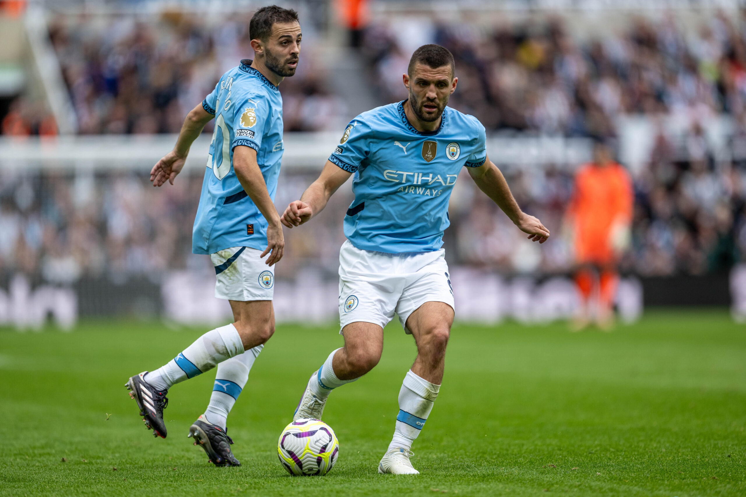 September 28, 2024: Newcastle upon Tyne, England - September 28: Mateo KovaÄiÄ‡ and Bernardo Silva of Manchester City during the Premier League 2024/25 League match between Newcastle United FC and Manchester City FC at St James Park on September 28, 2024 in Newcastle upon Tyne, England. (Credit Image: © Richard Callis/Sport Press Photo via ZUMA Press)
LIGA ANGIELSKA PILKA NOZNA SEZON 2024/2025
FOT. ZUMA/newspix.pl / 400mm.pl
POLAND ONLY!
---
newspix.pl / 400mm.pl