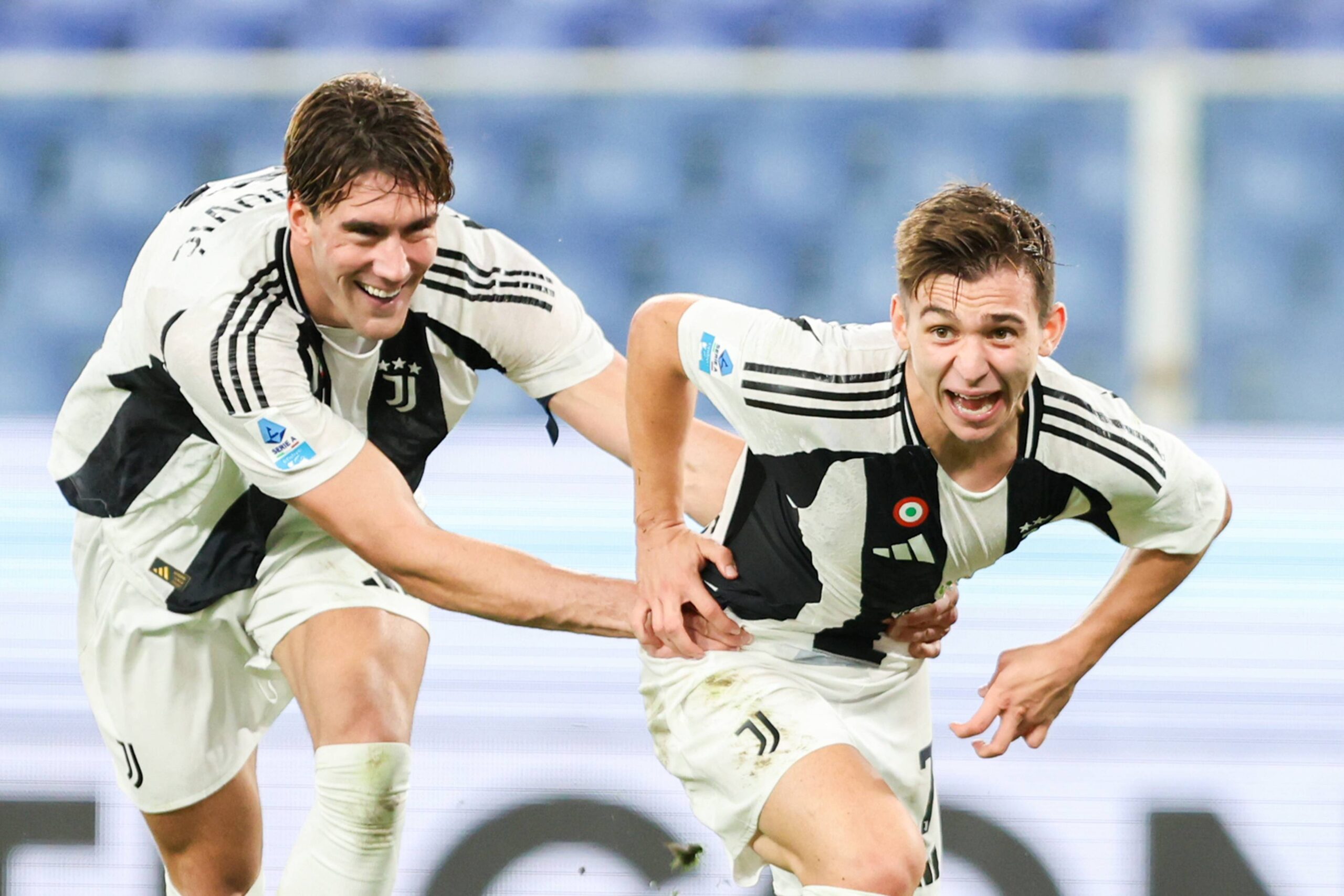 September 28, 2024, Genova, Italia: Juventus&#x2019; Francisco Conceicao celebrates after scoring the 0-3 goal for his team during the Serie A soccer match between Genoa and Juventus at the Luigi Ferraris Stadium in Genoa, Italy - Sunday, September 28, 2024. Sport - Soccer . (Photo by Tano Pecoraro/Lapresse) (Credit Image: © Tano Pecoraro/LaPresse via ZUMA Press)
LIGA WLOSKA PILKA NOZNA SEZON 2024/2025
FOT. ZUMA/newspix.pl / 400mm.pl
POLAND ONLY!
---
newspix.pl / 400mm.pl