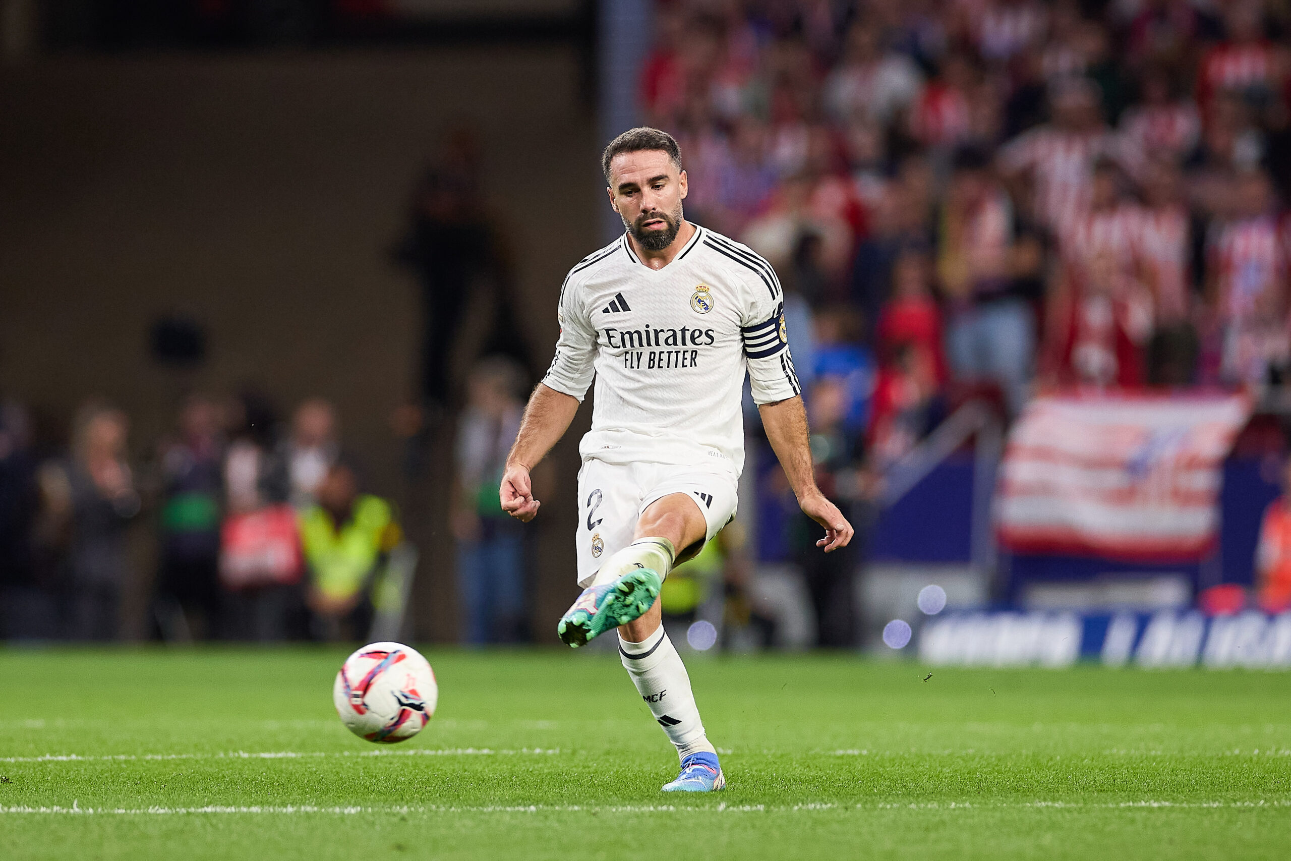 Daniel Carvajal of Real Madrid CF seen in action during the 2024/2025 La Liga EA Sports week 8 football match between Atletico Madrid and Real Madrid CF at Civitas Metropoliano stadium. Final score: Atletico Madrid 1 : 1 Real Madrid CF (Photo by Federico Titone / SOPA Images/Sipa USA)
2024.09.29 Madryt
pilka nozna , liga hiszpanska
Atletico Madryt - Real Madryt
Foto Federico Titone/SOPA Images/SIPA USA/PressFocus

!!! POLAND ONLY !!!