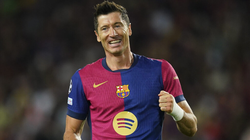 Robert Lewandowski of FC Barcelonaduring the UEFA Champions League match, date 2, second leg, between FC Barcelona and BSC Young Boys played at Camp Nou Stadium on October 1, 2024 in Barcelona Spain. (Photo by Sergio Ruiz / Imago)  (Photo by pressinphoto/Sipa USA)
2024.10.01 Barcelona
pilka nozna Liga Mistrzow
FC Barcelona - BSC Young Boys Berno
Foto Sergio Ruiz/Imago/pressinphoto/SIPA USA/PressFocus

!!! POLAND ONLY !!!