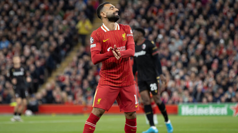 Liverpool v Bologna Champions League 02/10/2024. Liverpool forward Mohamed Salah 11 during the Champions League match between Liverpool and Bologna at Anfield, Liverpool, England on 2 October 2024. Editorial use only , Copyright: xIanxStephenx PSI-20540-0064
2024.10.02 Liverpool
pilka nozna liga mistrzow
Liverpool - Bologna
Foto IMAGO/PressFocus

!!! POLAND ONLY !!!