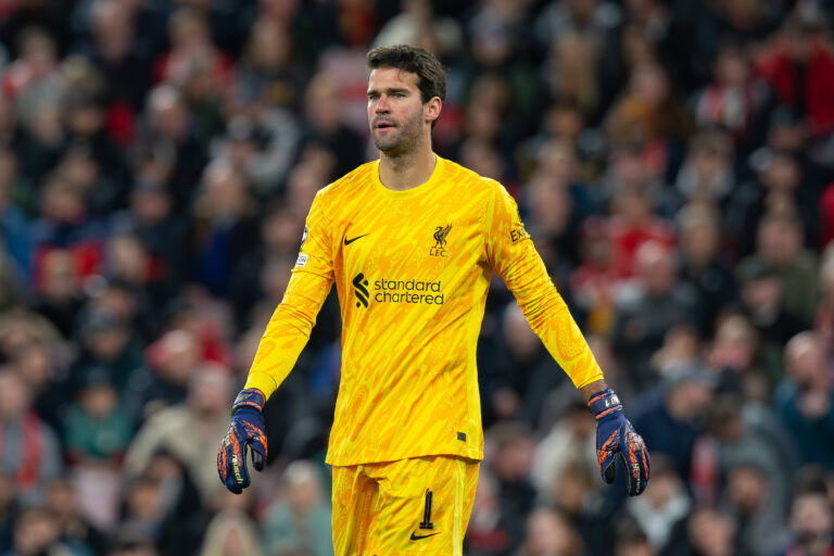 Liverpool v Bologna Champions League 02/10/2024. Liverpool goalkeeper Alisson Becker 1 during the Champions League match between Liverpool and Bologna at Anfield, Liverpool, England on 2 October 2024. Editorial use only , Copyright: xIanxStephenx PSI-20540-0122
2024.10.02 Liverpool
pilka nozna liga mistrzow
Liverpool - Bologna
Foto IMAGO/PressFocus

!!! POLAND ONLY !!!