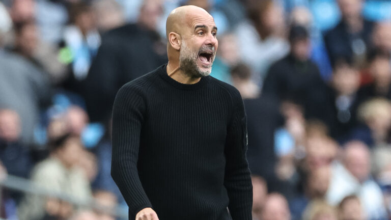 Pep Guardiola manager of Manchester City reacts in the technical area during the Premier League match Manchester City vs Fulham at Etihad Stadium, Manchester, United Kingdom, 5th October 2024

(Photo by Mark Cosgrove/News Images) in Manchester, United Kingdom on 10/5/2024. (Photo by Mark Cosgrove/News Images/Sipa USA)
2024.10.05 Manchester
Pilka nozna , liga angielska
Manchester City - Fulham Londyn
Foto Mark Cosgrove/News Images/SIPA USA/PressFocus

!!! POLAND ONLY !!!