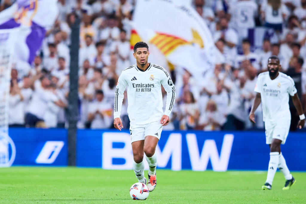 Jude Bellingham of Real Madrid CF in action during the LaLiga EA Sports match between Real Madrid and Villarreal CF at Santiago Bernabeu stadium on October 5, 2024 in Madrid, Spain. (Photo by: LGM / Panoramic) - photo :   / LGM / Panoramic / SIPA /298166_0035//Credit:Panoramic/SIPA/2410052132
2024.10.05 Madryt
pilka nozna liga hiszpanska
Real Madryt - Villarreal CF
Foto Panoramic/SIPA/PressFocus

!!! POLAND ONLY !!!