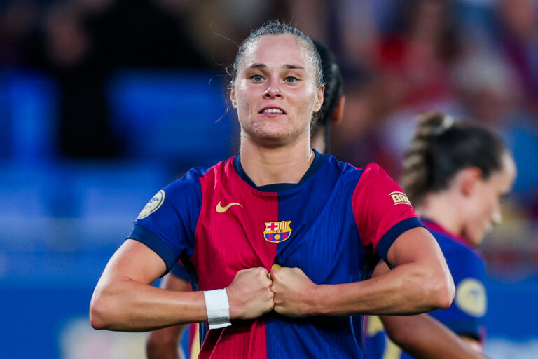 Barcelona, Spain, October 13th 2024: Ewa Pajor (17 FC Barcelona) celebrates after scoring  during the Liga F football match between FC Barcelona and RCD Espanyol at the Johan Cruyff Stadium in Barcelona, Spain  (Judit Cartiel / SPP) (Photo by Judit Cartiel / SPP/Sipa USA)
2024.10.13 Barcelona
Pilka nozna kobiet,  Liga Hiszpanska
FC Barcelona - Espanyol Barcelona

Foto Judit Cartiel/SPP/SIPA USA/PressFocus

!!! POLAND ONLY !!!