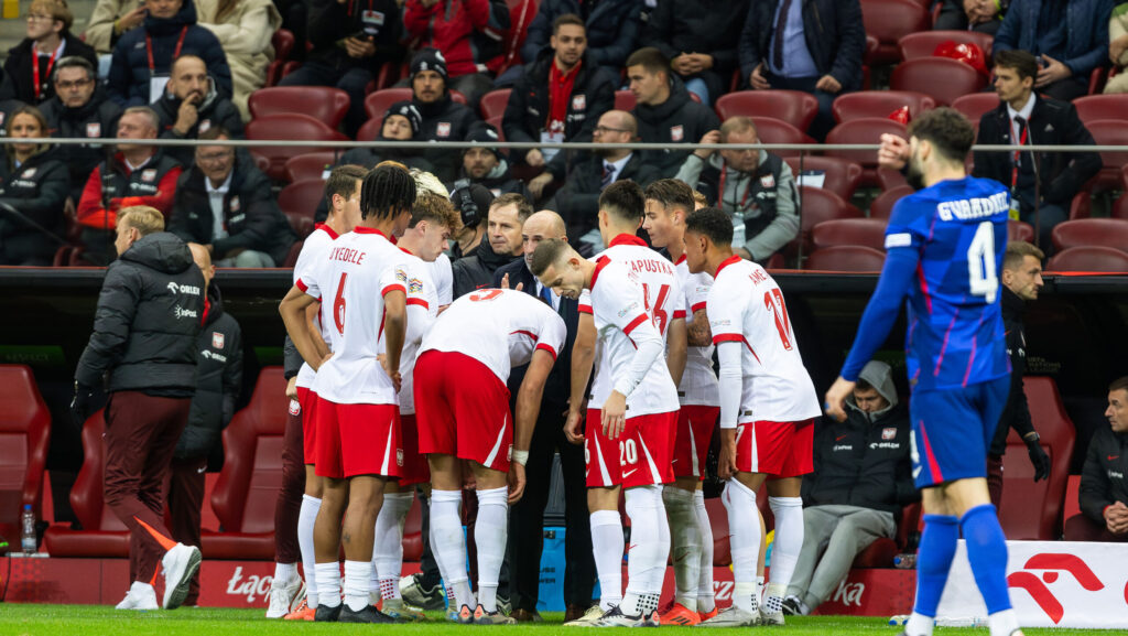 2024.10.15 Warszawa
pilka nozna UEFA Liga Narodow
Polska - Chorwacja
N/z Michal Probierz (trener, head coach), Maximillian Oyedele, Jan Bednarek, Sebastian Szymanski, Michael Ameyaw, Kacper Urbanski, Nicola Zalewski
Foto Marcin Karczewski / PressFocus

2024.10.15 Warsaw
Football - UEFA Nations League
Poland - Croatia
Michal Probierz (trener, head coach), Maximillian Oyedele, Jan Bednarek, Sebastian Szymanski, Michael Ameyaw, Kacper Urbanski, Nicola Zalewski
Credit: Marcin Karczewski / PressFocus