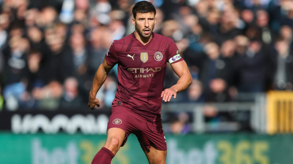 Ruben Dias of Manchester City in action during the Premier League match Wolverhampton Wanderers vs Manchester City at Molineux, Wolverhampton, United Kingdom, 20th October 2024

(Photo by Gareth Evans/News Images) in Wolverhampton, United Kingdom on 10/20/2024. (Photo by Gareth Evans/News Images/Sipa USA)
2024.10.20 Wolverhampton
pilka nozna liga angielska
Wolverhampton Wanderers - Manchester City
Foto Gareth Evans/News Images/SIPA USA/PressFocus

!!! POLAND ONLY !!!