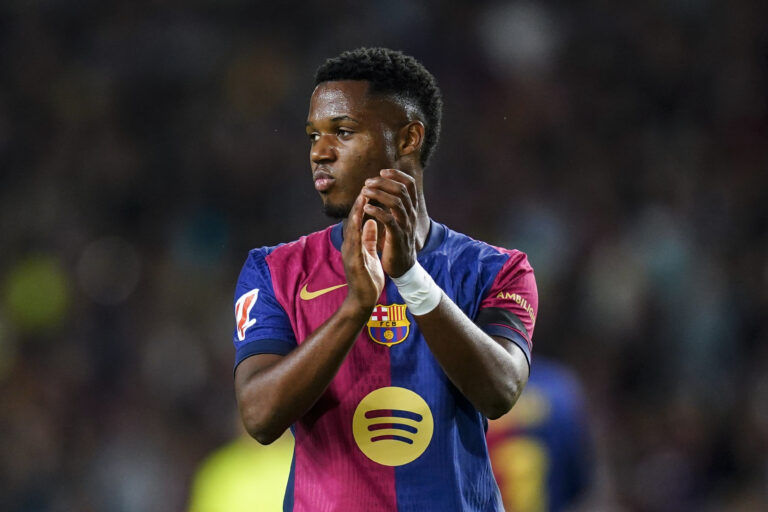 Ansu Fati of FC Barcelona during the La Liga EA Sports match between FC Barcelona and Sevilla FC played at Lluis Companys Stadium on October 20, 2024 in Barcelona, Spain. (Photo by Sergio Ruiz / Imago)  (Photo by pressinphoto/Sipa USA)
2024.10.20 Barcelona
pilka nozna liga hiszpanska
FC Barcelona - Sevilla FC
Foto Sergio Ruiz/Imago/pressinphoto/SIPA USA/PressFocus

!!! POLAND ONLY !!!