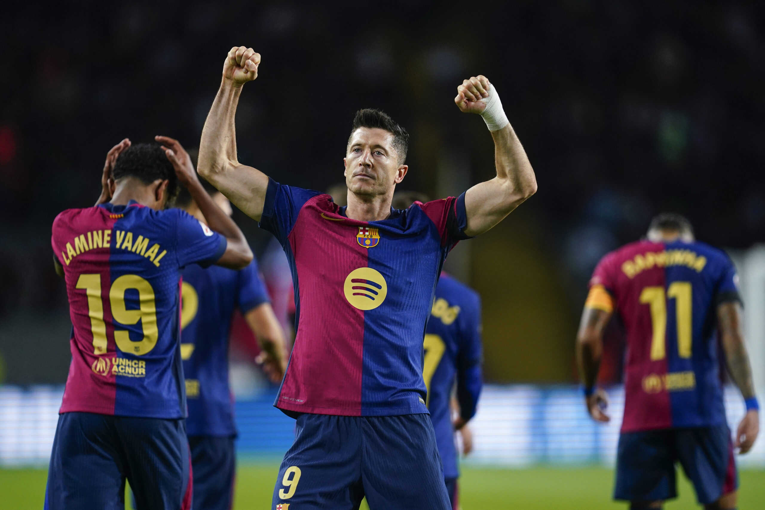 Robert Lewandowski of FC Barcelona celebrates the 1-0 during the La Liga EA Sports match between FC Barcelona and Sevilla FC played at Lluis Companys Stadium on October 20, 2024 in Barcelona, Spain. (Photo by Sergio Ruiz / Imago)  (Photo by pressinphoto/Sipa USA)
2024.10.20 Barcelona
pilka nozna liga hiszpanska
FC Barcelona - Sevilla FC
Foto pressinphoto/SIPA USA/PressFocus

!!! POLAND ONLY !!!