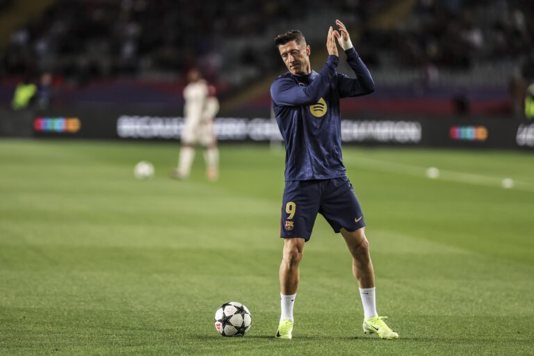 October 23, 2024, Barcelona, Barcelona, SPAIN: Robert Lewandowski of FC Barcelona gestures during the UEFA Champions League 2024/25 League Phase MD3 match between FC Barcelona and FC Bayern Munchen at Estadi Olimpic Lluis Companys on October 23, 2024 in Barcelona, Spain. (Credit Image:  Javier Borrego/AFP7 via ZUMA Press Wire) 
PILKA NOZNA SEZON 2024/2025 LIGA MISTRZOW
FOT. ZUMA/newspix.pl / 400mm.pl
POLAND ONLY!
---
newspix.pl / 400mm.pl