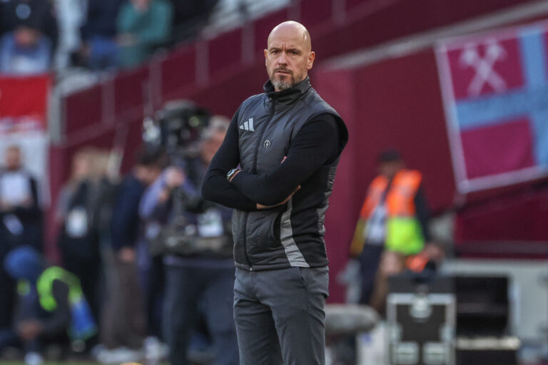 Erik ten Hag manager of Manchester United during the Premier League match West Ham United vs Manchester United at London Stadium, London, United Kingdom, 27th October 2024

(Photo by Mark Cosgrove/News Images) in London, United Kingdom on 10/27/2024. (Photo by Mark Cosgrove/News Images/Sipa USA)
2024.10.27 Londyn
pilka nozna liga angielska
Premier League West Ham United - Manchester United
Foto News Images/SIPA USA/PressFocus

!!! POLAND ONLY !!!