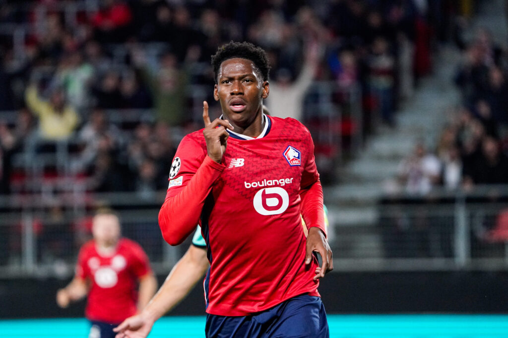 Jonathan DAVID of Lille celebrates scoring his team first goal during the UEFA Champions League Qualifying Round match between LOSC Lille and Slavia Praha at Stade du Hainaut on August 20, 2024 in Valenciennes, France. (Photo by Daniel Derajinski/Icon Sport) 
LIGA MISTRZOW PILKA NOZNA SEZON 2024/2025 
 KWALIFIKACJE
FOT.ICON SPORT/newspix.pl / 400mm.pl
POLAND ONLY!
---
newspix.pl / 400mm.pl