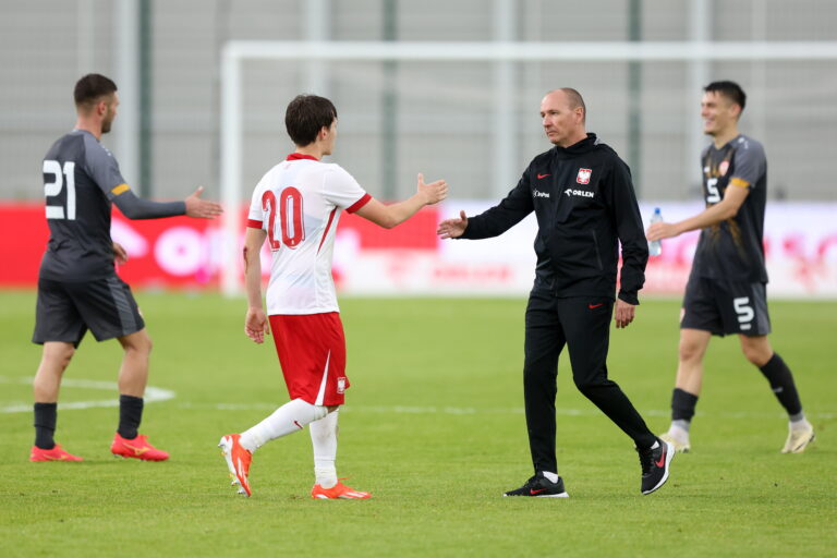 RADOM 01.06.2024
MIEDZYNARODOWY MECZ TOWARZYSKI U-21: POLSKA - MACEDONIA POLNOCNA 1:2 --- UNDER-21 INTERNATIONAL FRIENDLY FOOTBALL MATCH: POLAND - NORTH MACEDONIA 1:2
KAROL BORYS  ADAM MAJEWSKI
FOT. PIOTR KUCZA/400mm.pl