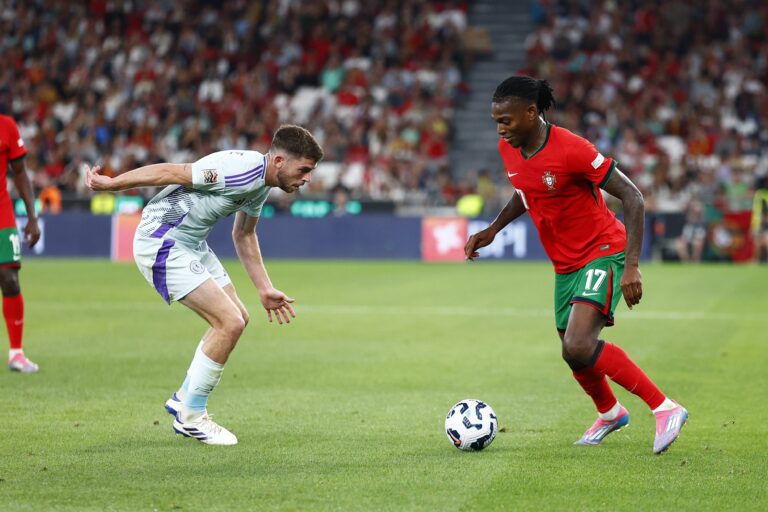 Rafael Leao , UEFA Nations League 2024/2025 League A - Group 1, Portugal v Scotland, Estádio da Luz  am 08. September 2024 in Lissabon, Portugal. (Foto von Joao Rico/DeFodi Images)

Rafael Leao , UEFA Nations League 2024/2025 League A - Group 1, Portugal v Scotland,  on September 8, 2024 in , {country}. (Photo by Joao Rico/DeFodi Images)  
LIGA NARODOW UEFA PILKA NOZNA SEZON 2024/2025
PORTUGALIA v SZKOCJA
FOT. DEFODI IMAGES/newspix.pl / 400mm.pl

POLAND ONLY !!
---
newspix.pl / 400mm.pl