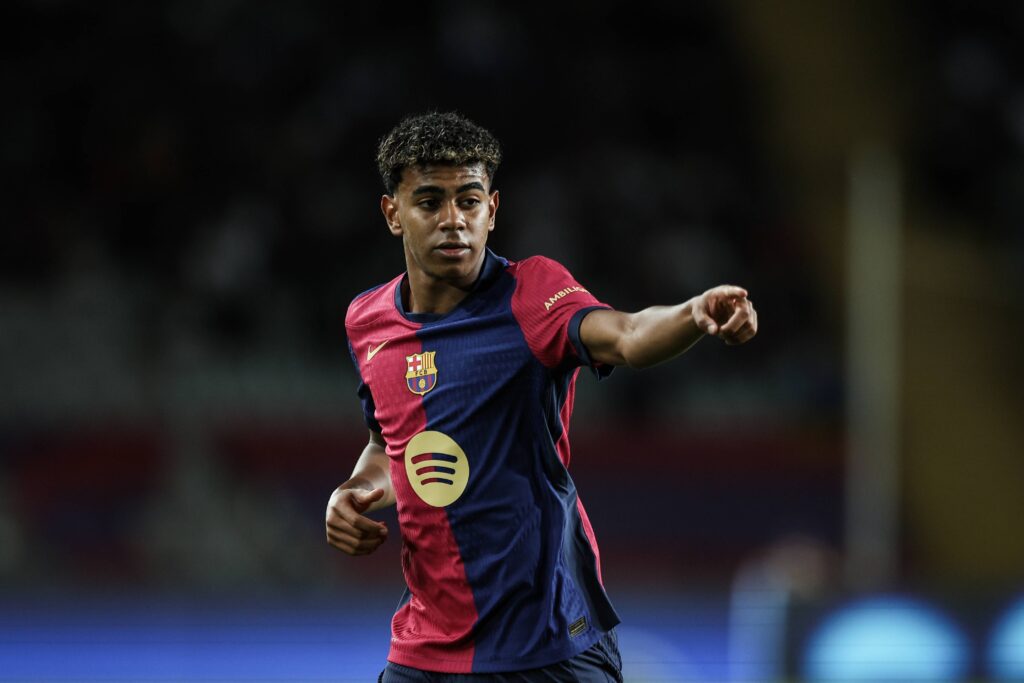 Lamine Yamal (FC Barcelona) during the UEFA Champions League 2024/25 League Phase MD2 match between FC Barcelona and BSC Young Boys at Estadi Olímpic Lluís Companys on October 1, 2024 in Barcelona, Spain.   (Photo by Xavi Bonilla/DeFodi Images)  
LIGA MISTRZOW UEFA PILKA NOZNA SEZON 2024/2025
FOT. DEFODI IMAGES/newspix.pl / 400mm.pl

POLAND ONLY !!
---
newspix.pl / 400mm.pl