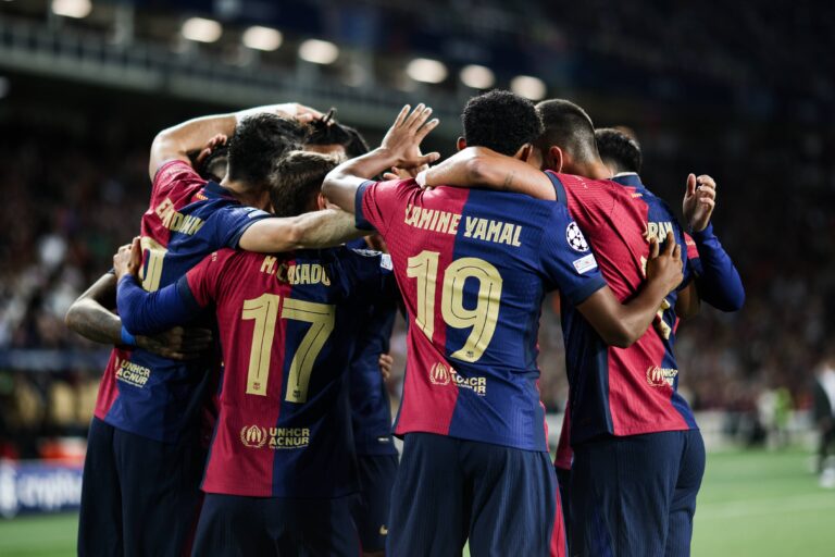 Robert Lewandowski (FC Barcelona) celebrates with his team mates, during the UEFA Champions League 2024/25 League Phase MD2 match between FC Barcelona and BSC Young Boys at Estadi Olímpic Lluís Companys on October 1, 2024 in Barcelona, Spain.   (Photo by Xavi Bonilla/DeFodi Images)  
LIGA MISTRZOW UEFA PILKA NOZNA SEZON 2024/2025
FOT. DEFODI IMAGES/newspix.pl / 400mm.pl

POLAND ONLY !!
---
newspix.pl / 400mm.pl